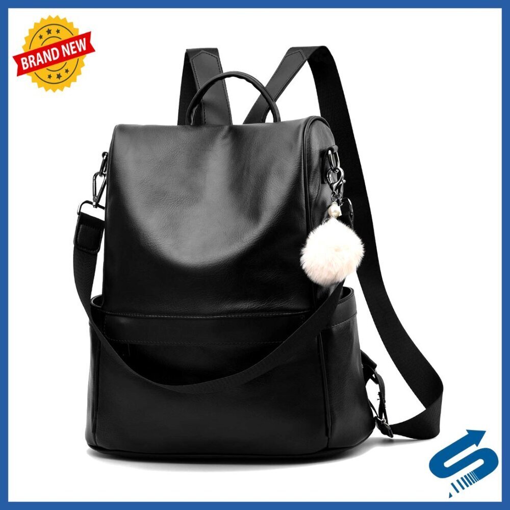 Vegan Leather Anti-Theft Backpack Purse Versatile 3-in-1 Tote Shoulder Bag